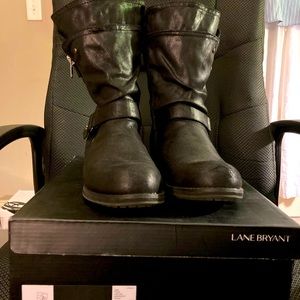 Lane Bryant black suede boots